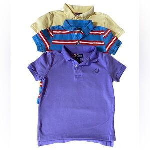 Chaps *SET OF 3* Kid’s 100% Cotton Pique Knit Polo Shirts Yellow, Blue, Lilac 5